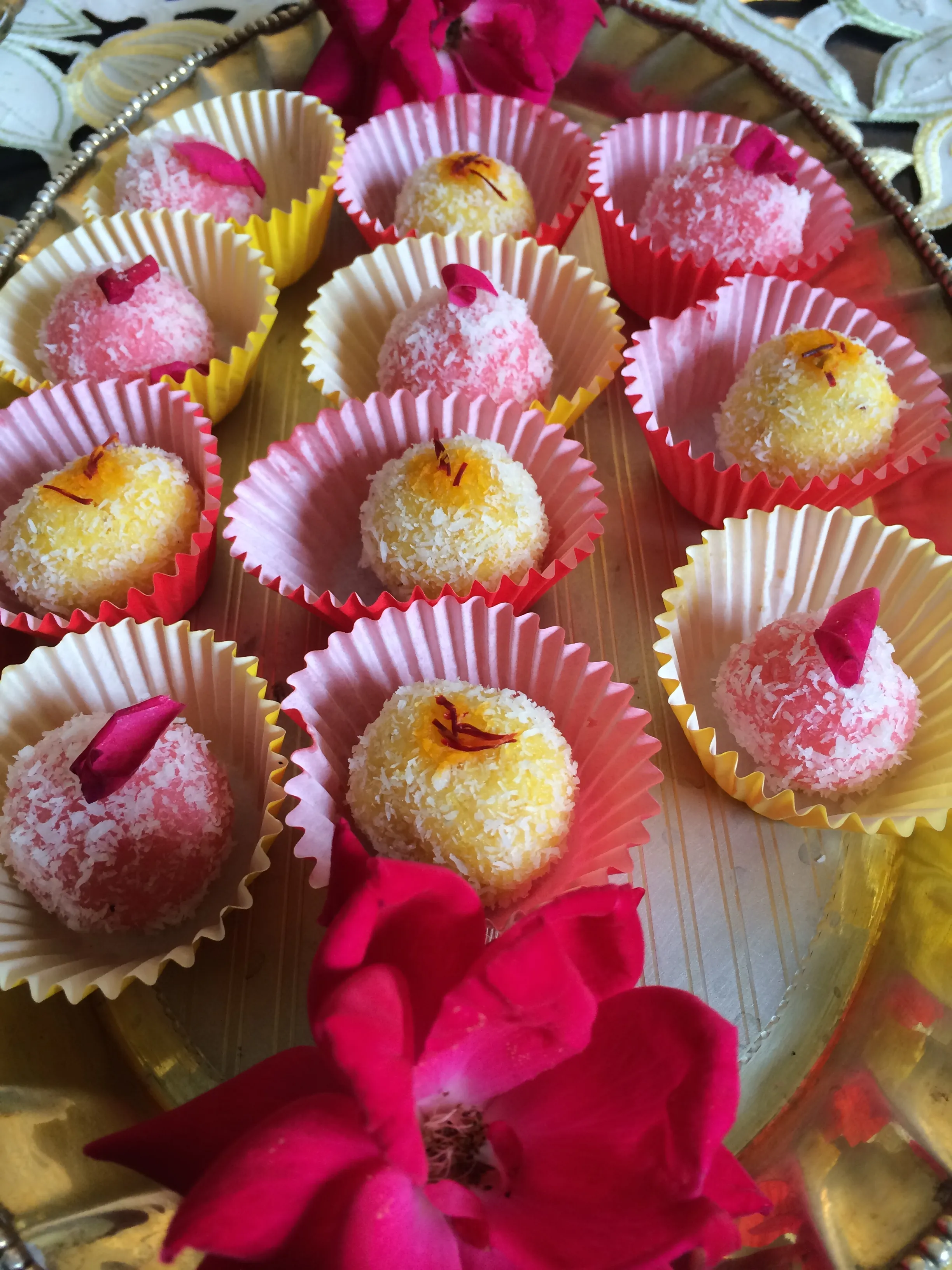 Rose Coconut Ladoo